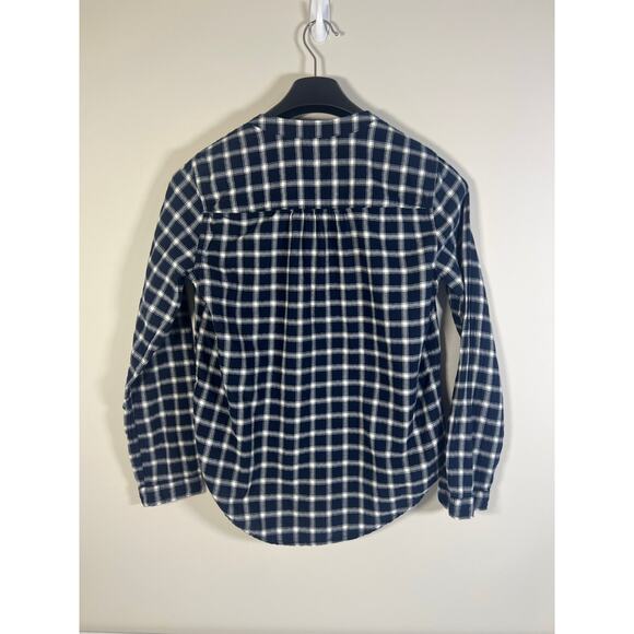 Abercrombie & Fitch Womens Navy White Plaid Button Front Blouse Size Small - Picture 4 of 6